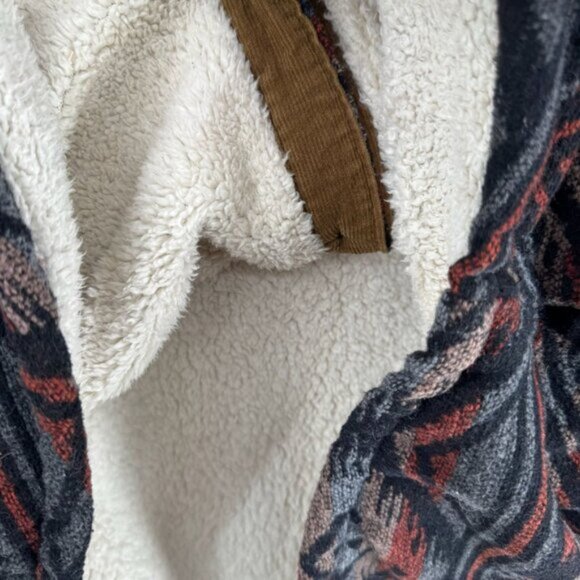 Jachs New York Sherpa Lined Southwest Knit Shacket Jacket Men's Size L Black/Blu - Picture 7 of 14